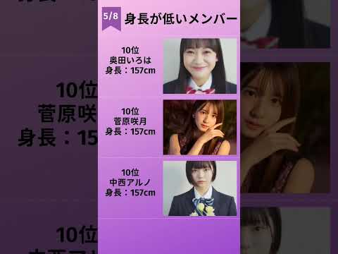 乃木坂46 身長が低いメンバーランキング #乃木坂46